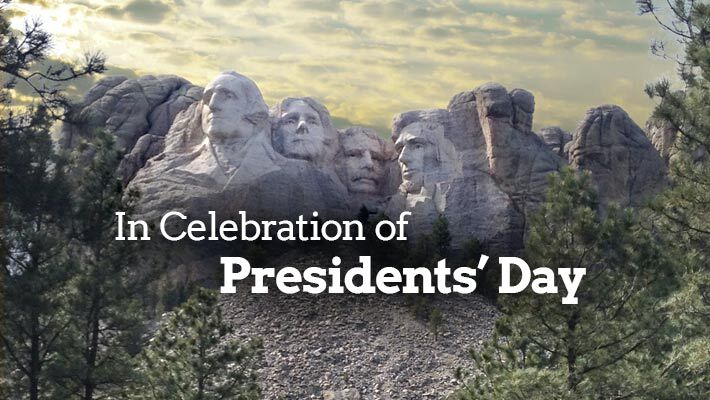 In Celebration of Presidents' Day. Mount Rushmore.